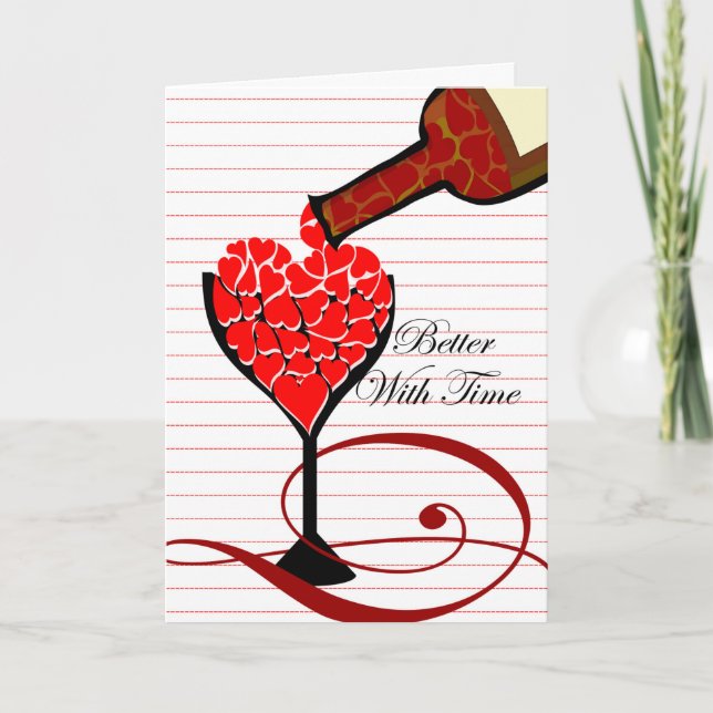 Liebe ist wie Wein, Valentinstag für Ehefrau Karte (Vorderseite)