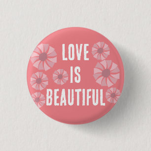 Liebe ist wunderschön rosa Tischtennis-Muster Button