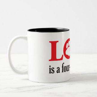 Liebe ist zweifarbige tasse