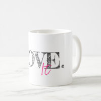 LIEBE IT Moderne Typografie Schwarz-weiß Pink Arti