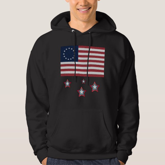 LIEBE IT ODER VERLASS IT American Betsy Ross Flag Hoodie (Vorderseite)