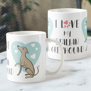 Liebe Italian Greyhound Fawn Cartoon Dog Niedliche Kaffeetasse