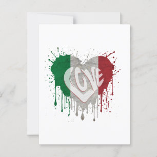 Liebe Italien Flagge Postkarte