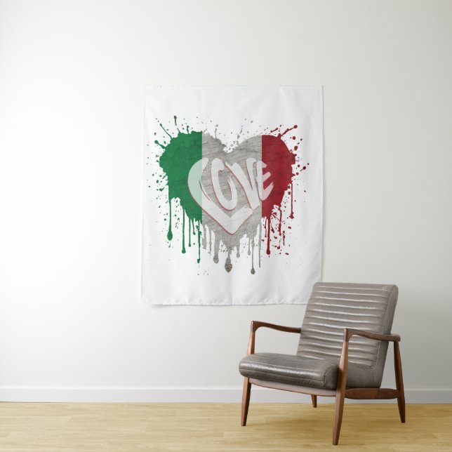 Liebe Italien Flagge Wandteppich (Beispiel)