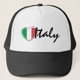 Liebe Italien Italia Herzflagge Trucker Hat Truckerkappe