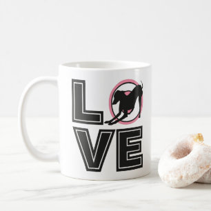Liebe Italienische Windhunde Black Typografy Silho Kaffeetasse