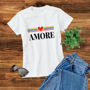 Liebe Italienisches Einfaches Modernes Typografisc T-Shirt
