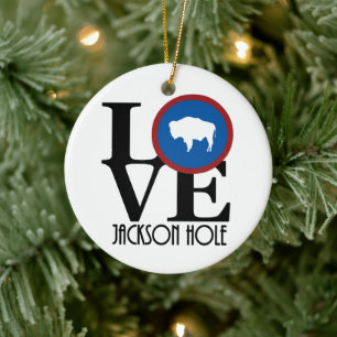 LIEBE Jackson Hole Wyoming Keramik Ornament