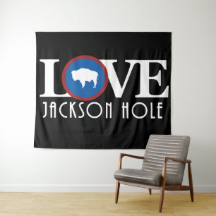 LIEBE Jackson Hole Wyoming Wandteppich