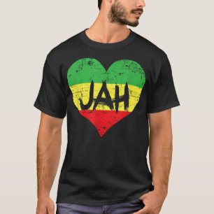 Liebe Jah Heart Design Rastafari Reggae Musik T-Shirt