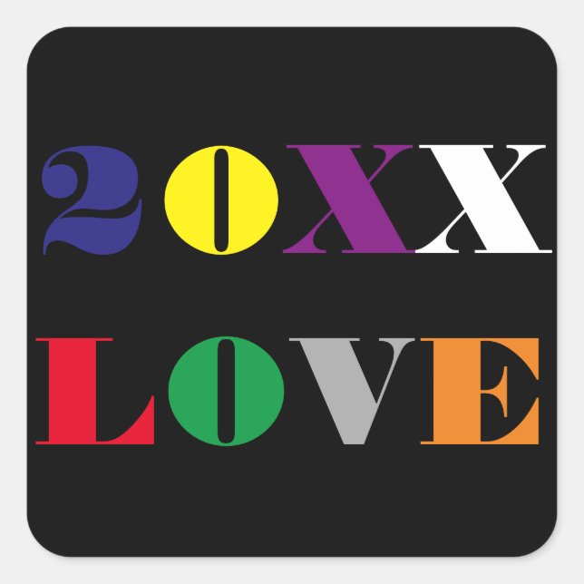 Liebe Jahr - Square Sticker (Vorderseite)