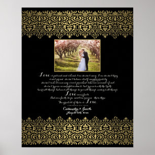Liebe Jahrestag der Feier Foto Black n Gold Poster
