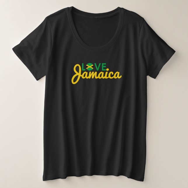 Liebe Jamaica Flag Große Größe T-Shirt (Design vorne)