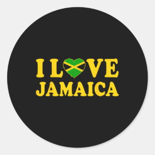 Liebe Jamaica Herz Proud Jamaica Jamaica Indepenca Runder Aufkleber