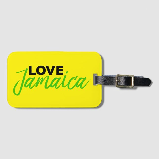 Liebe Jamaica Jamaikanische Flaggenfarben Gepäckanhänger (Vorderseite (Horizontal))