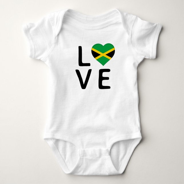 Liebe - Jamaika-Flagge Baby Strampler (Vorderseite)