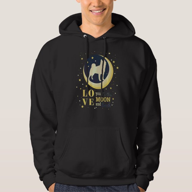 Liebe Japanisch Akita in den Mond Hoodie (Vorderseite)