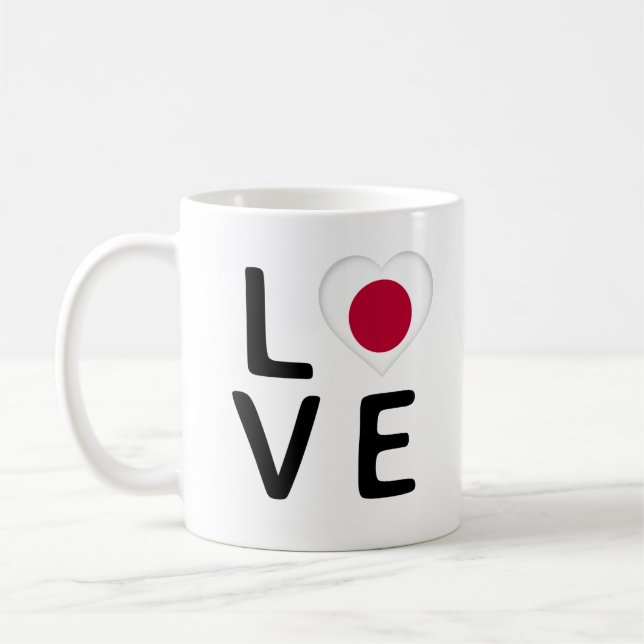 Liebe - Japanische Flagge Kaffeetasse (Links)
