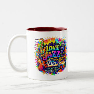 Liebe Jazz - spüre die Musik Zweifarbige Tasse