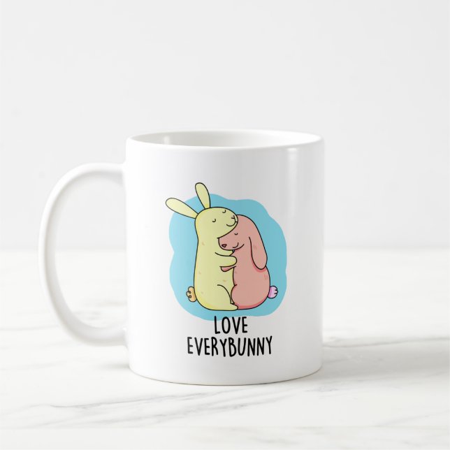 Liebe jeden sonnigen Kaninchenpuppen Kaffeetasse (Links)