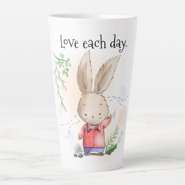 Liebe jeden Tag Latte Tasse (Vorderseite)