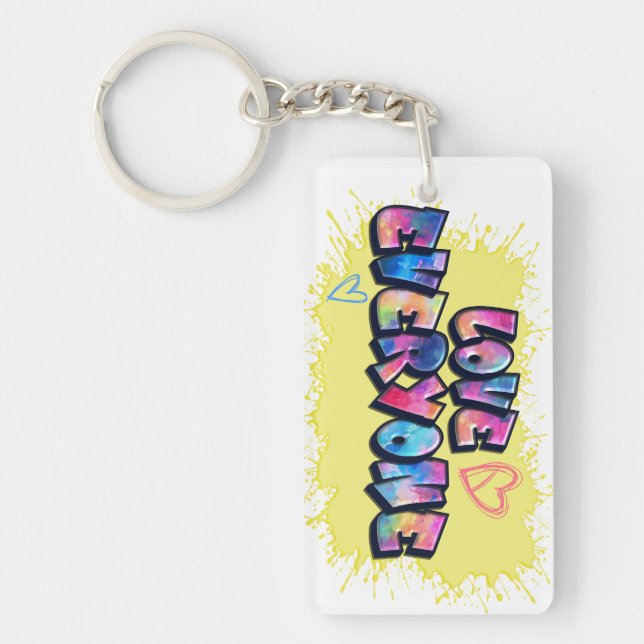 Liebe Jeder farbenfrohe Entwurf Schlüsselanhänger (Vorderseite)