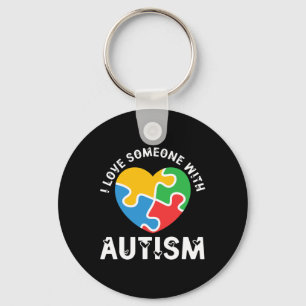 Liebe Jemand mit Autismus Herzpuzzle Autistik Schlüsselanhänger
