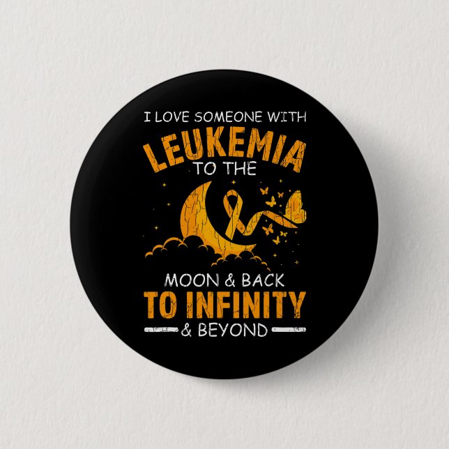 Liebe Jemand mit Leukämie Frohes Bewusstsein Band Button (Vorderseite)