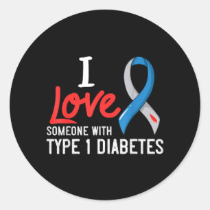 Liebe jemanden mit Typ-1-Diabetes-Geschenk Diabeti Runder Aufkleber