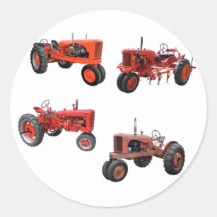 Liebe jene alten roten Traktoren Runder Aufkleber