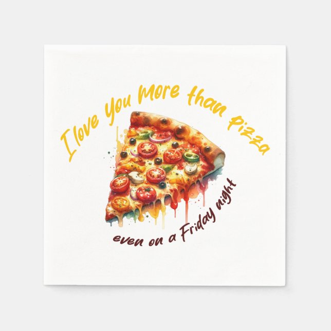 "Liebe jenseits der Pizza" Serviette (Vorderseite)