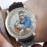 Liebe jenseits der Worte Erinnerung Foto Beobachtu Armbanduhr<br><div class="desc">Erinnern Sie sich Foto-Uhr (oder personalisieren Sie für alles, was Sie gewollt). Die Vorlage ist für Sie Set, um Ihr eigenes Foto hinzuzufügen und Sie können auch den gesamten Text bearbeiten, wenn Sie möchten. Die Formulierung liegt auf einem halbtransparenten Grenzüberlagerungen über Ihrem Foto. Der Beispieltext lautet "liebt jenseits von Wörtern...</div>