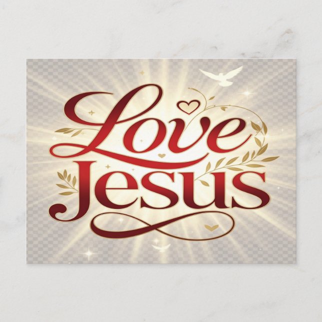 Liebe Jesus Feiertagspostkarte (Vorderseite)