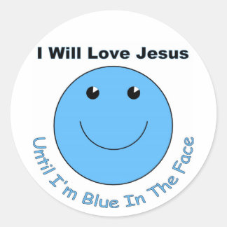 Liebe Jesus gegenüber Runder Aufkleber