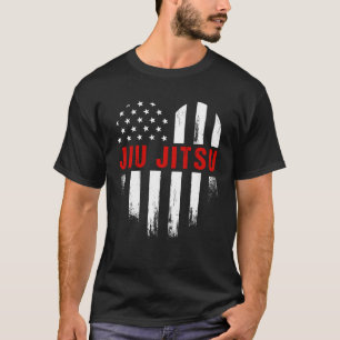 Liebe Jiu Jitsu American Flag US Sports M T-Shirt