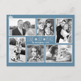 Liebe Joce Peace Christmas Multi Foto Kolonial Bla Postkarte