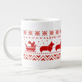 Liebe Joce Peace Corgis Festlicher Weihnachtsfeier Jumbo-Tasse