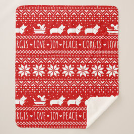 Liebe Joce Peace Corgis Festlicher Weihnachtsfeier Sherpadecke