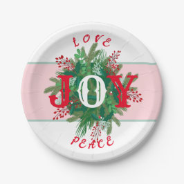 Liebe Joce PEACE Holiday elegante Kleider grün rot Pappteller