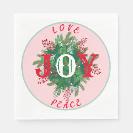 Liebe Joce PEACE Holiday elegante Kleider grün rot Serviette