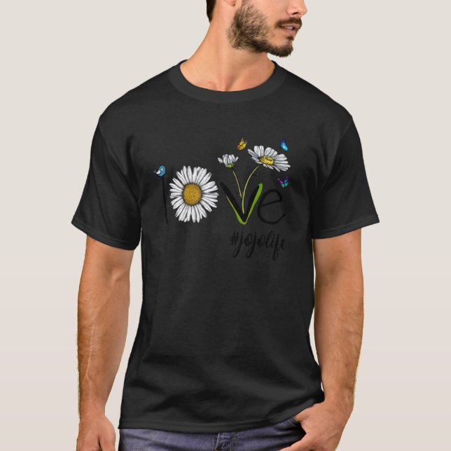 Liebe Jojo Life Daisy Butterfly Mütter Day T-Shirt (Vorderseite)