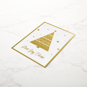 Liebe Joy Cheer Frohen Festtage Gold Folien Feiertagspostkarte