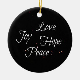 Liebe Joy Hope Peace Keramik Ornament
