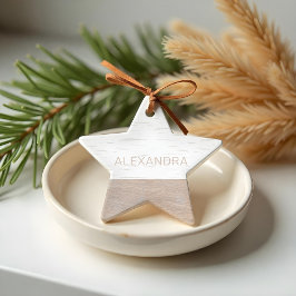 Liebe Joy & Lasting Hugs White Wood Birch Bark Nam Keramik Ornament