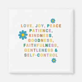 LIEBE, JOY, PEACE - blaue Blume - Abbildung Magnet