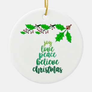 **LIEBE/JOY/PEACE** CHRISTMAS-KERAMIK KERAMIK ORNAMENT