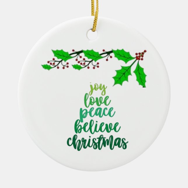 **LIEBE/JOY/PEACE** CHRISTMAS-KERAMIK KERAMIK ORNAMENT (Vorne)