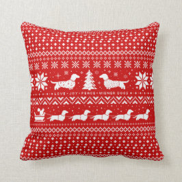 Liebe Joy Peace Dackel Hunde Weihnachtsmuster Kissen