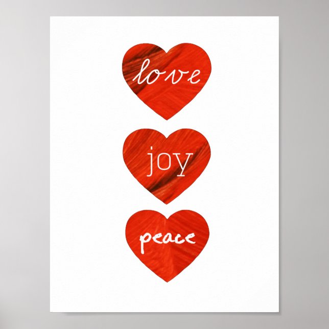 Liebe Joy Peace Hearts Poster (Vorne)
