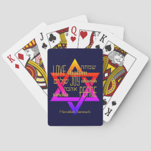 LIEBE JOY PEACE Star von David Hanukkah Spielkarten